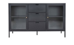 Sideboard Nilla von House Nordic in Schwarz aus Stahl, mit 2 Türen und 3 Schubladen, Draufsicht