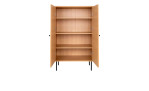 Highboard Nilla von House Nordic aus Eichenfurnier mit 2 Türen, Ansicht mit offenen Türen