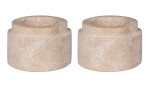 Teelichthalter Nilla vonn House Nordic aus natürlichem Travertin Kalkstein, beige
