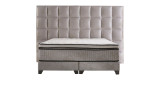 Basis-Boxspringbett Magnum Extra Grande in einem grauen Bezugsstoff