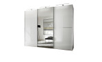 Komfort-Schwebetürenschrank Phönix, Alpinweiß Glas