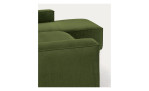Ecksofa Blok von Kave Home in Cord Grün mit Ottomane rechts, Detailansicht