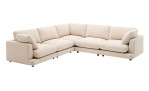 Ecksofa Gala von Kave Home in Chenille-Stoffe in Beige, 6-Sitzer