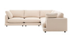 Ecksofa Gala von Kave Home in Chenille-Stoffe in Beige, 6-Sitzer, Draufsicht