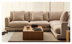 Ecksofa Gala von Kave Home in Chenille-Stoffe in Beige, 6-Sitzer, Ansicht im Milieu
