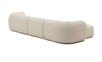 Ecksofa Martina von Kave Home in Beige aus Chenille-Stoff, Ottomane links, Ansicht von hinten