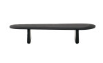 Couchtisch Pirita von Kave Home aus massiver Eiche in schwarz, seitliche Ansicht