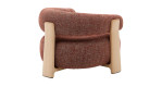 Sessel Granite von Kave Home, Stoff Chenille Terrakotta, Gestell Esche, Ansicht von der Seite