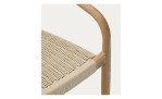 Stuhl Nina von Kave Home in Beige, aus handgeflochtenem Seil und Akazienholz, Detailansicht