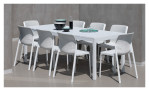 Gartentisch Rio 140 in Bianco weiß mit Matt-Effekt, ausziehbar, Ansicht im Milieu