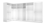 Basis-Eckschrank MONDO Amado in weiß ohne Türen.