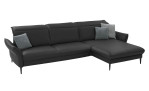 Komfort-Ecksofa MONDO Mirum in einerm Echtlederbezug in Anthrazit