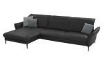 Komfort-Ecksofa MONDO Mirum in einerm Echtlederbezug in Anthrazit