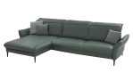 Komfort-Ecksofa MONDO Mirum in einerm Echtlederbezug in Opal