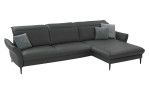Komfort-Ecksofa MONDO Mirum in einerm Echtlederbezug in Steel
