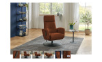 Komfort-Relaxsessel MONDO Comfort Casio Vision A, in der Farbausführung Cognac, in einem Raum stehend mit allen Detailfotos