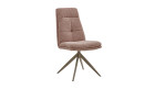 Mondo Esszimmerstuhl MONDO DESIGN Virello, rosa, Metallgestell, ergonomisch, von rechts auf weißem Hintergrund.