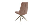 Mondo Esszimmerstuhl MONDO DESIGN Virello, braun, Metall-Stativgestell, ergonomisch geformt, Rückansicht in Weiß.