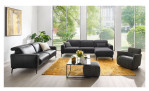 Komfort-Wohnlandschaft MONDO Ensemble Shima, in der Farbausführung Black, in einem Raum stehend