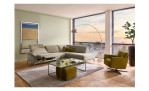Komfort-Ecksofa MONDO Ensemble Lillia, in der Farbausführung Beige, in einem Raum stehend, mit der Relaxfunktion