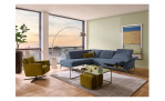 Komfort-Ecksofa MONDO Ensemble Lillia, in der Farbausführung Blue, in einem Raum stehend, mit der Relaxfunktion