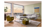 Komfort-Ecksofa MONDO Ensemble Lillia, in der Farbausführung Silver, in einem Raum stehend, mit der Relaxfunktion