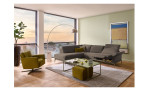 Komfort-Ecksofa MONDO Ensemble Lillia, in der Farbausführung Taupe, in einem Raum stehend, mit der Relaxfunktion