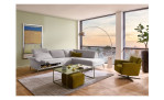 Komfort-Ecksofa MONDO Ensemble Lillia, in der Farbausführung Silver, in einem Raum stehend, mit der Relaxfunktion