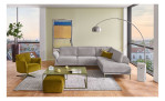 Komfort-Ecksofa MONDO Ensemble Lillia, in der Farbausführung Silver, in einem Raum stehend, Frontansicht