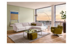 Komfort-Ecksofa MONDO Ensemble Lillia, in der Farbausführung Nature, in einem Raum stehend, Schrägansicht