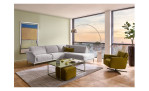 Komfort-Ecksofa MONDO Ensemble Lillia, in der Farbausführung Silver, in einem Raum stehend, Schrägansicht