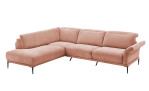 Basis-Ecksofa MONDO Ensemble Lillia, in der Farbausführung Rose, Schrägansicht
