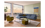 Basis-Ecksofa MONDO Ensemble Lillia, in der Farbausführung Blue, in einem Raum stehend, Schrägansicht