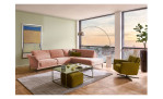 Basis-Ecksofa MONDO Ensemble Lillia, in der Farbausführung Rose, in einem Raum stehend, Schrägansicht