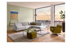 Basis-Ecksofa MONDO Ensemble Lillia, in der Farbausführung Silver, in einem Raum stehend, Schrägansicht