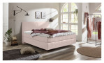Boxspringbett vito Assetto in der Farbe Taupe im Schlafzimmer