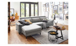 Basis-Wohnlandschaft vito Benefit 2.0, in der Farbausführung Light Grey, in einem Raum stehend