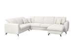 Komfort-Wohnlandschaft „vito Wisom“ von Vito, großes, hellbeiges L-förmiges Sofa, schwarze Füße, Höhe 85 cm, weißer Hintergrund.