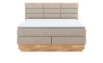 Boxspringbett MONDO NATUR Incana in einem Stoffbezug in Natural und einem Sichtholzrahmen in Eiche