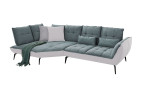 Komfort-Ecksofa vito Ticona, in der Farbausführung Blau-Grau / Silver