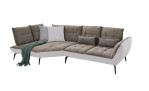 Komfort-Ecksofa vito Ticona, in der Farbausführung Taupe / Silver