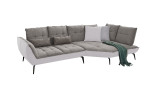 Komfort-Ecksofa vito Ticona, in der Farbausführung Hellgrau / Silver