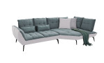 Komfort-Ecksofa vito Ticona, in der Farbausführung Blau-Grau / Silver