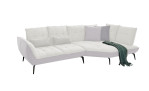 Komfort-Ecksofa vito Ticona, in der Farbausführung Weiß / Silver