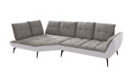 Basis-Ecksofa vito Ticona, in der Farbausführung Hellgrau / Silber
