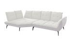 Basis-Ecksofa vito Ticona, in der Farbausführung Weiß / Silber