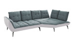 Basis-Ecksofa vito Ticona, in der Farbausführung Blau-Grau / Silber