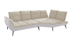Basis-Ecksofa vito Ticona, in der Farbausführung Creme / Silber