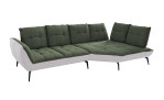 Basis-Ecksofa vito Ticona, in der Farbausführung Olive / Silber