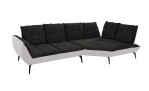 Basis-Ecksofa vito Ticona, in der Farbausführung Schwarz / Silber